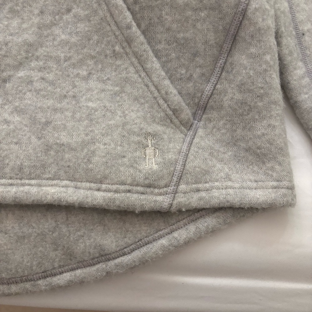 Smartwool Hudson Trail Fleece Pullover Women's XL Ash Heather Gray Funnel Neck - Picture 5 of 9
